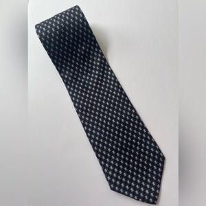 J.z Richards Hand Made Blue Black 100% Silk Men’s‎ Neck Tie Made In Usa